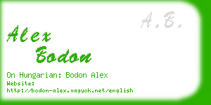 alex bodon business card